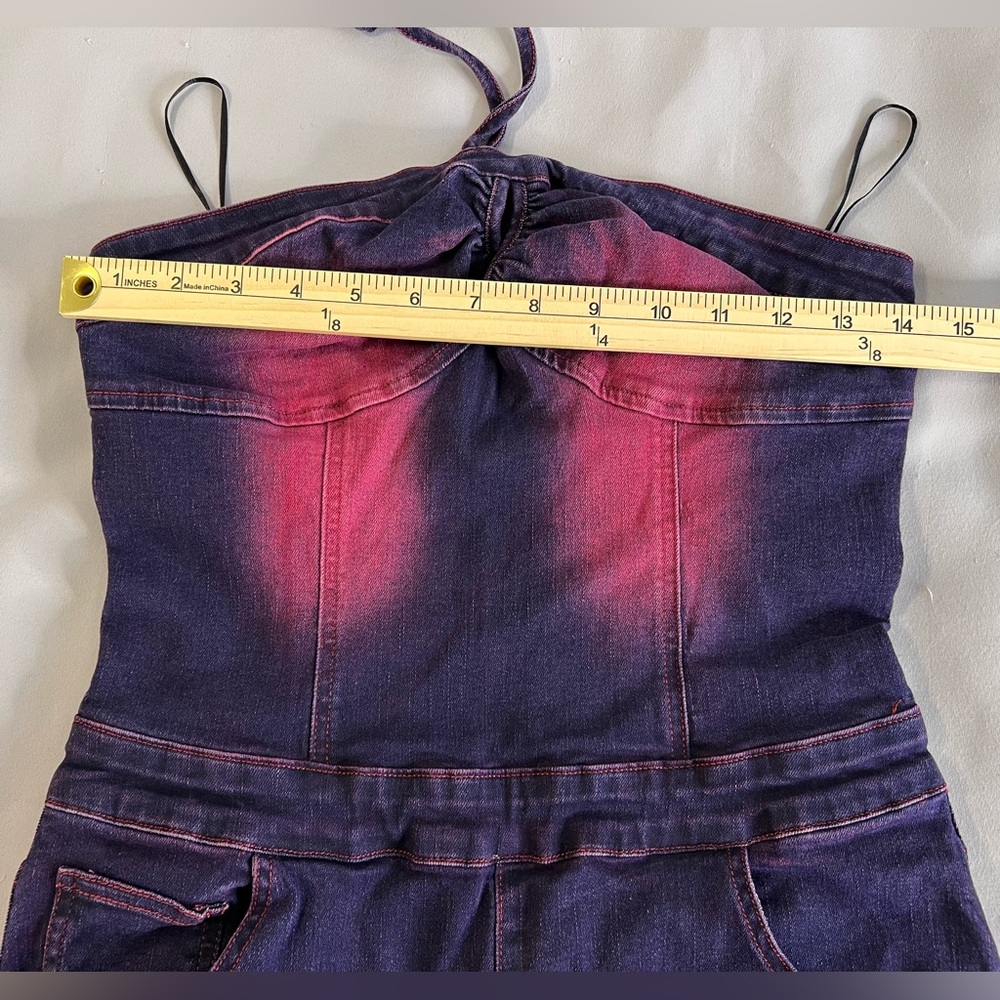 Fashion Nova Women’s More Drama Denim Jumpsuit - Dark Wash Sz‎ Medium RN 149052 - Picture 6 of 16